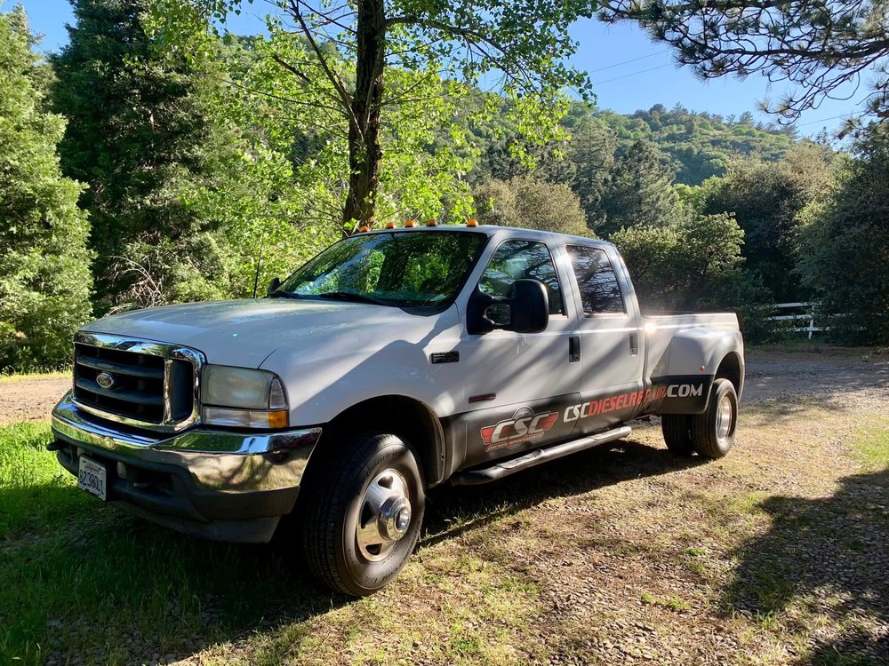 A lifted Ford Super Duty diesel built and serviced at CSC Diesel