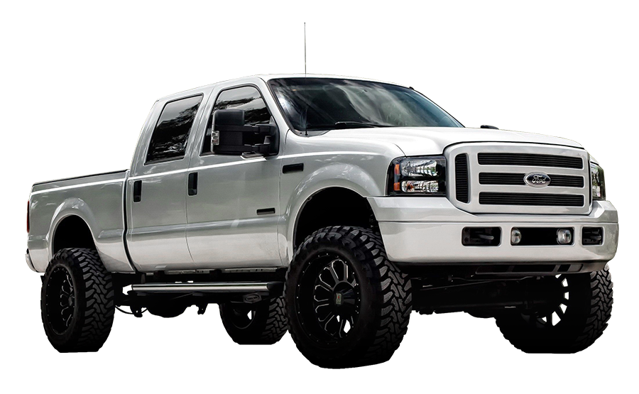 Lifted Ford Super Duty diesel truck